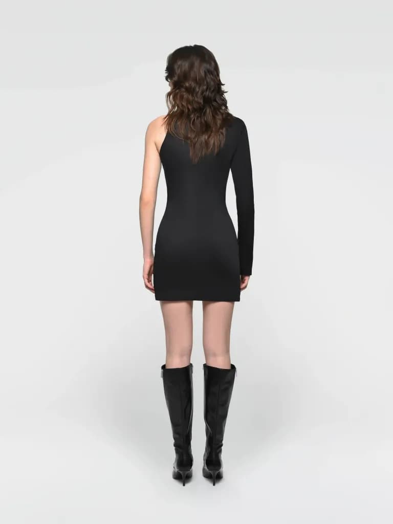 Mini dress with single sleeve