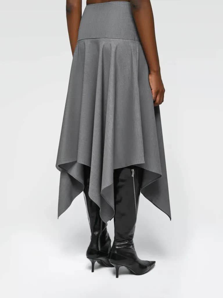 Grey wool skirt