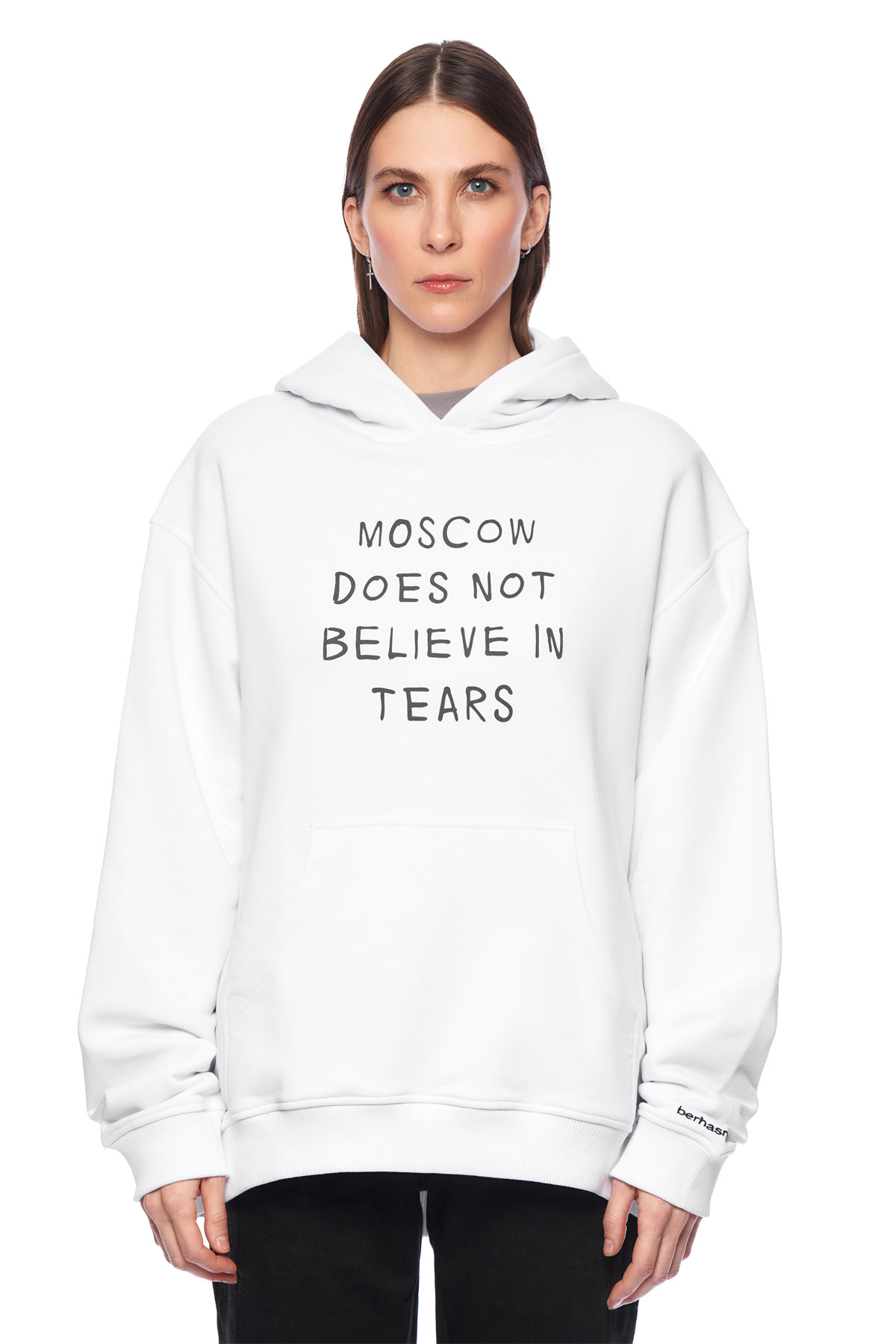 Moscow does not believe in tears print hoodie
