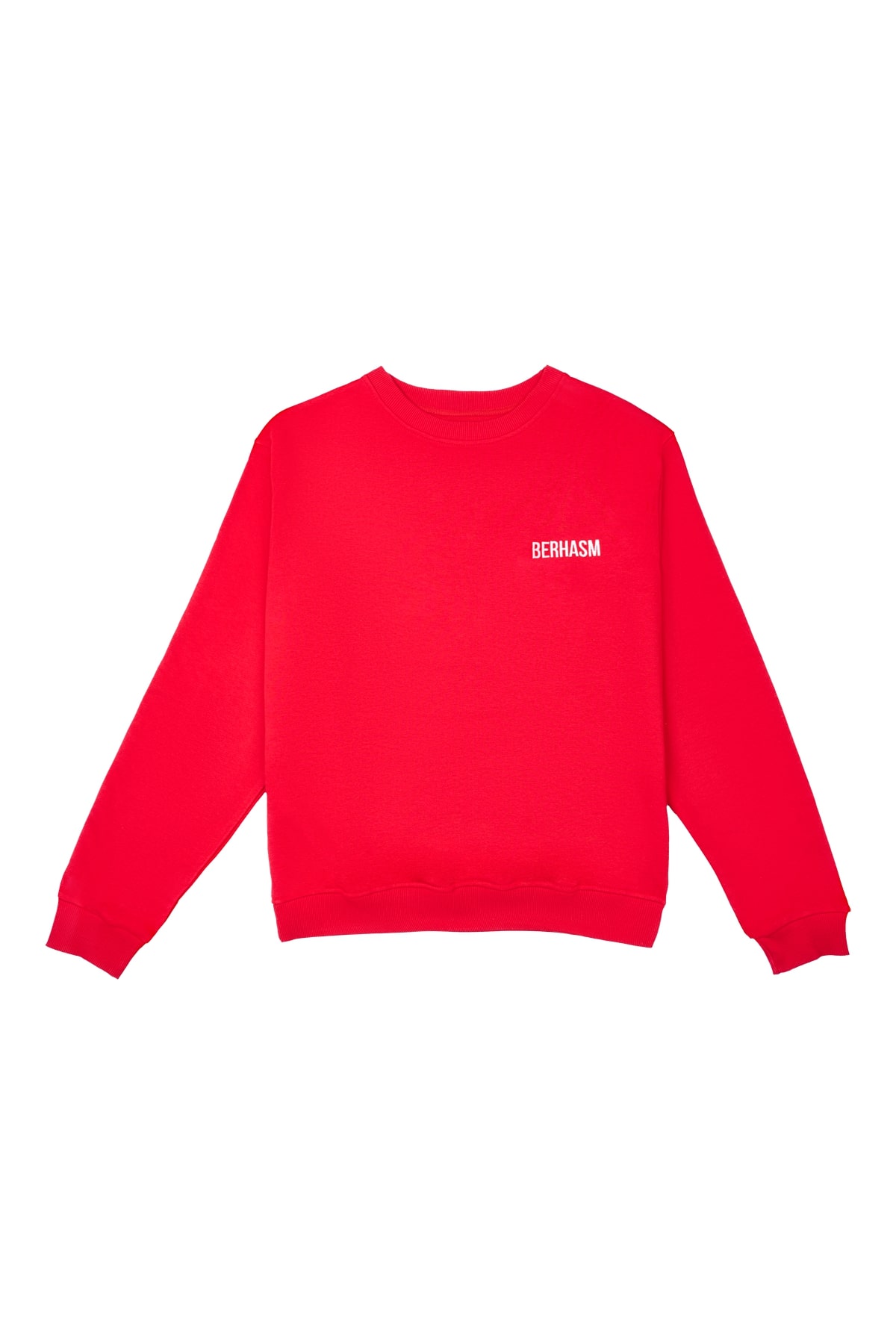 Red sweatshirt with TECHNOMOTHER embroidery